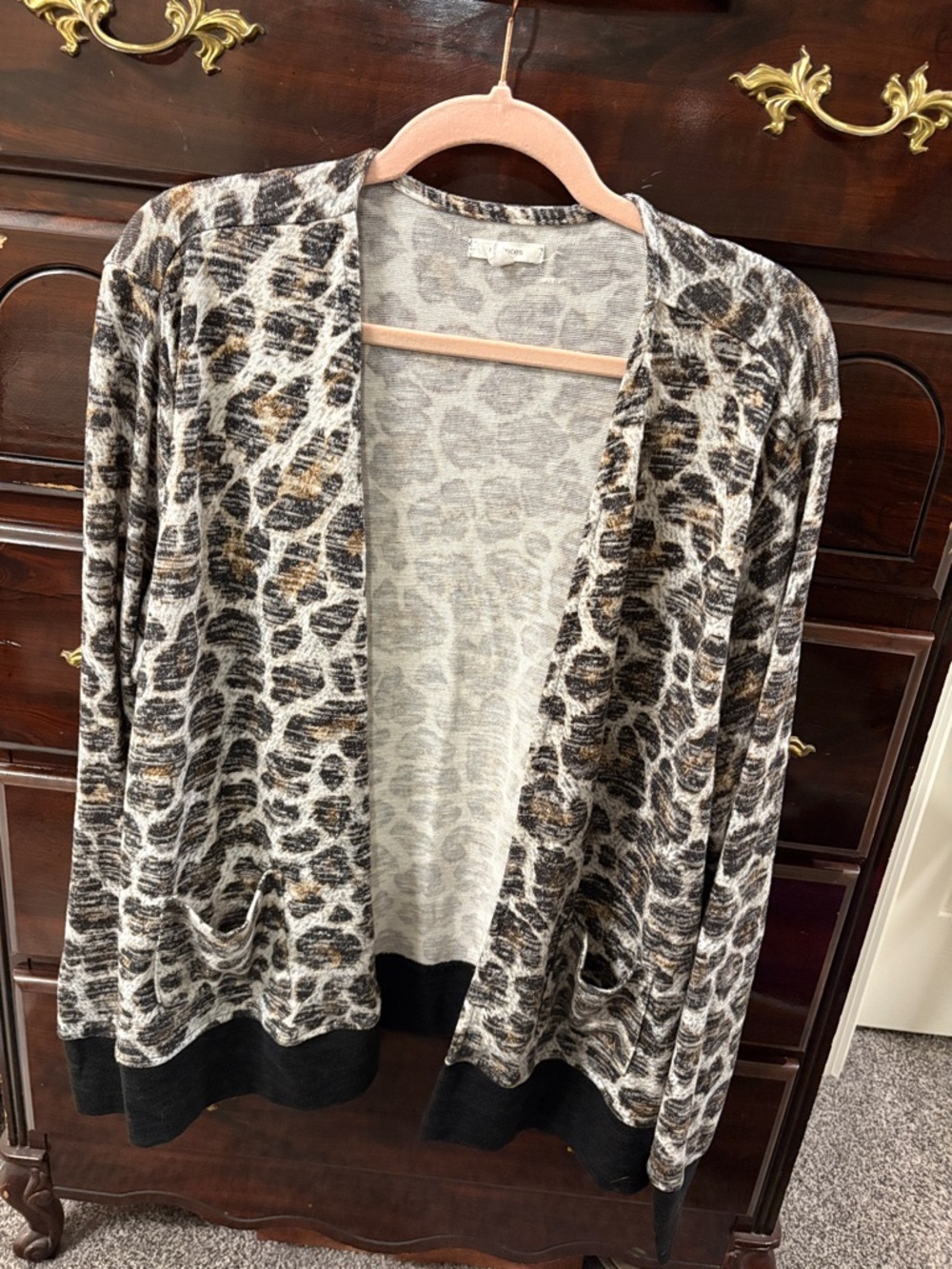 Maurices Leopard Print Open-Front Cardigan - Black, Brown, Cream